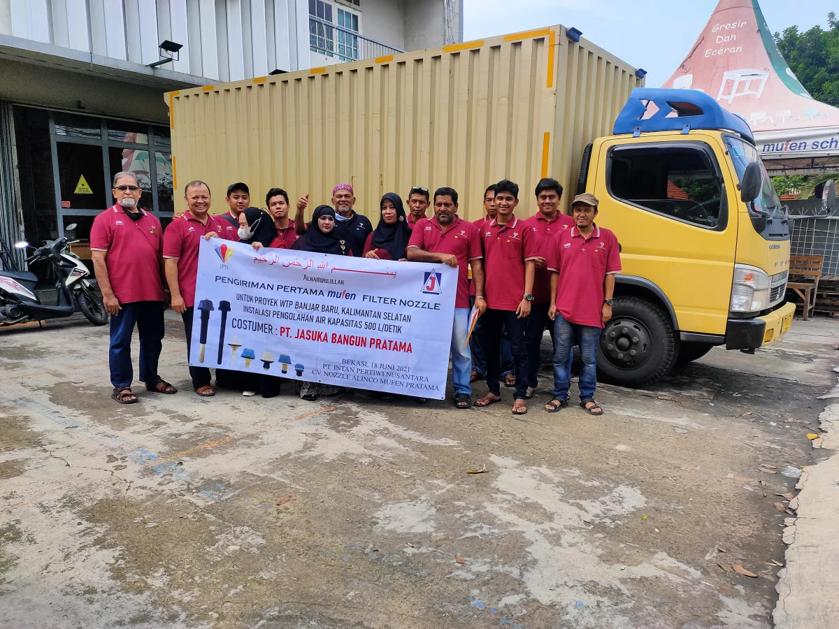 Pengiriman Perdana Filter Nozzle MUFEN untuk Proyek WTP Banjarbaru